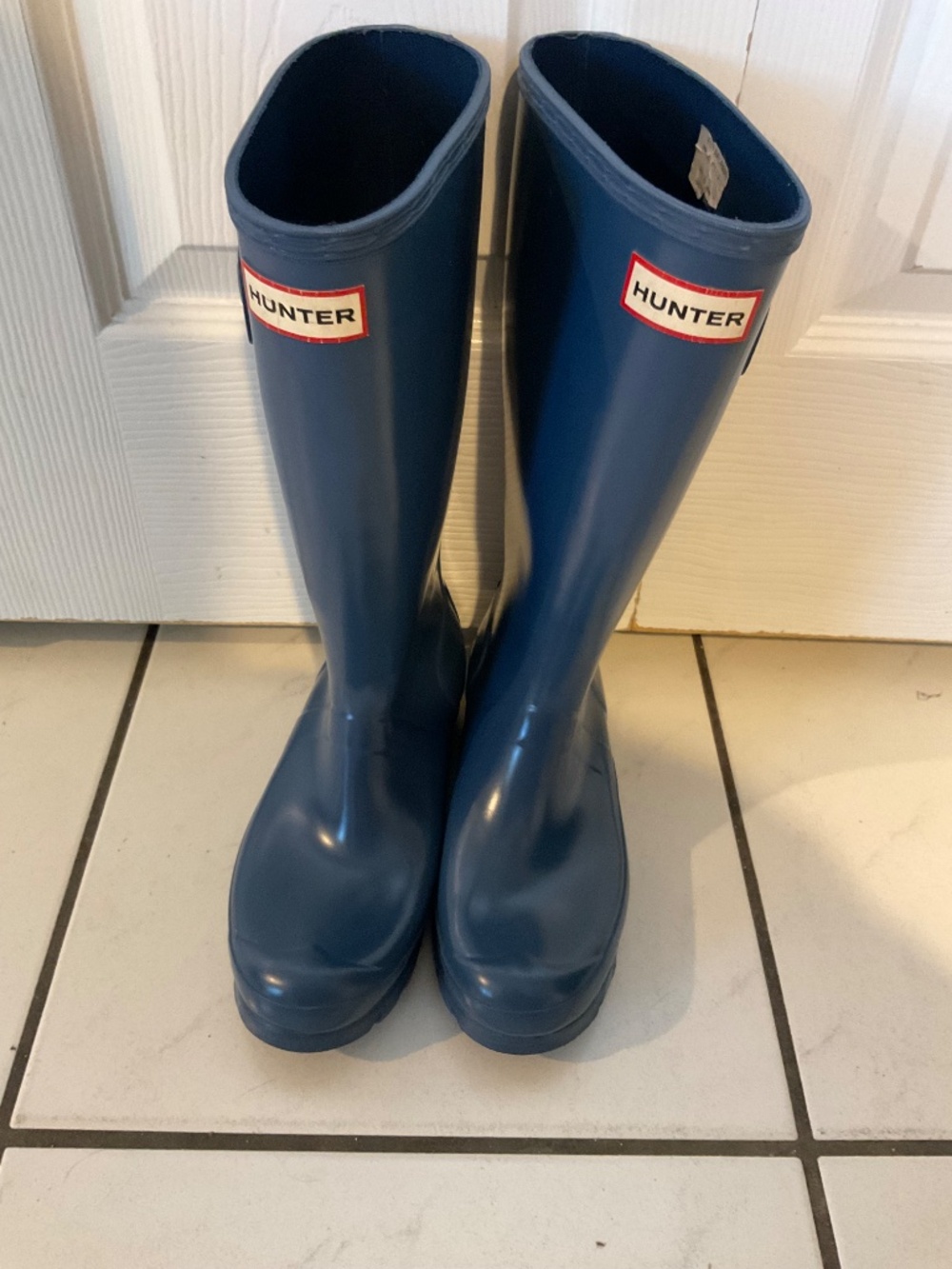 Hunter Women's Original Tall Gloss Rain Boots Navy Blue Women’s Size 5 US